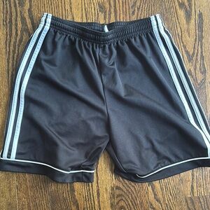 adidas Kids Black Shorts with White Stripes